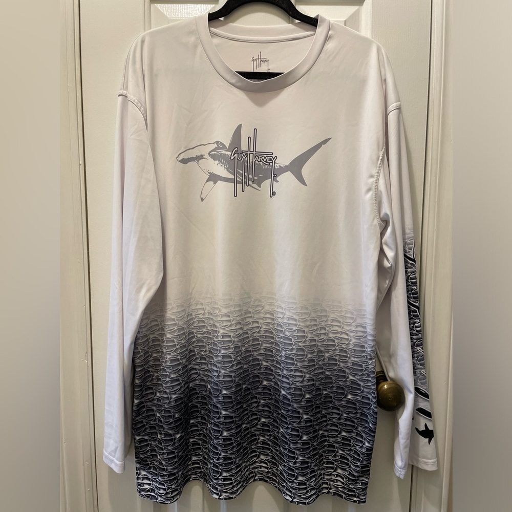 Guy Harvey White Long Sleeve Fishing Shirt